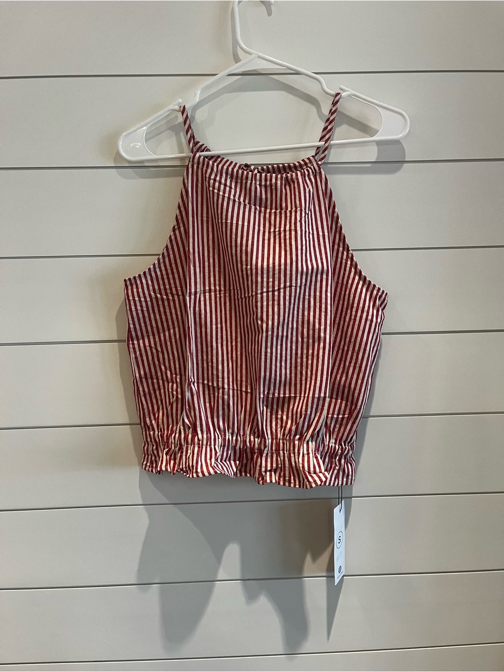 Striped Red Halter Crop Top